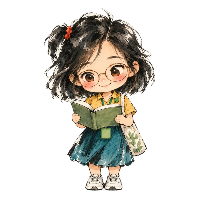 阿屏老師在看書