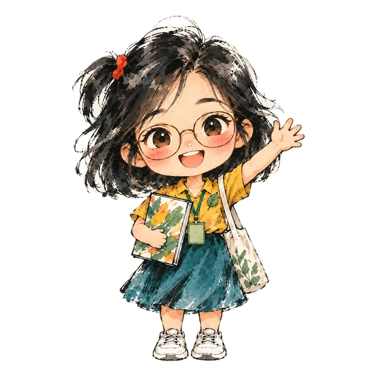 阿屏老師揮手
